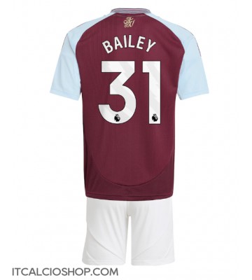 Aston Villa Leon Bailey #31 Prima Maglia Bambino 2024-25 Manica Corta (+ Pantaloni corti)